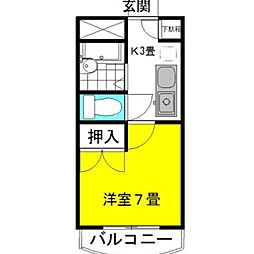 ミ・プリマヴェーラ 1Kの間取図画像