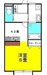 シャングリラ ワンルームの間取図画像