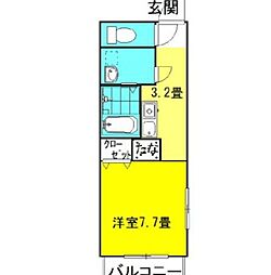 ミルキーウェイ3rd ワンルームの間取図画像