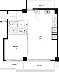 シーボニアマンションD棟 1LDKの間取図画像