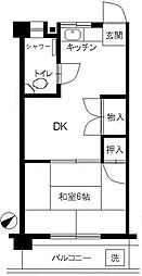 アパートメント高野1号棟 1DKの間取図画像