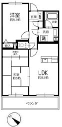 シアーズ・南浦和 2LDKの間取図画像