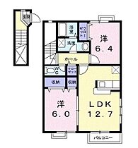 ヴィラグリシーヌB 201 ｜ 埼玉県深谷市上柴町西2丁目（賃貸アパート2LDK・2階・63.30㎡） その2