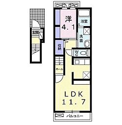 メゾンミモザ 1LDKの間取図画像