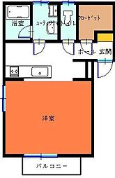 ソレイユ 1Kの間取図画像