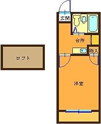 アリス深谷第4号館 1Kの間取図画像