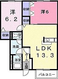 リーブリヒ・トルペC 2LDKの間取図画像