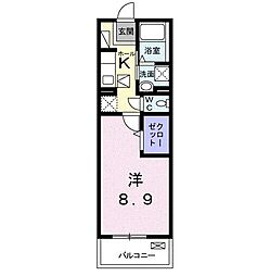 グラシオッソカツラ 1Kの間取図画像