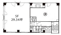 新橋安達ビル ワンルームの間取図画像