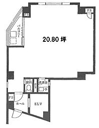 赤坂ASビル ワンルームの間取図画像