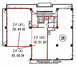 御成門コープ ワンルームの間取図画像
