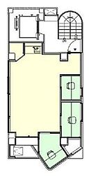 WOWK芝公園 ワンルームの間取図画像