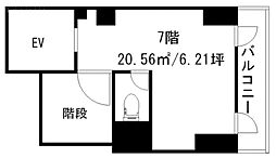 ルーフ六本木ビル ワンルームの間取図画像