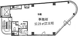 新宿ビジネスタワー ワンルームの間取図画像