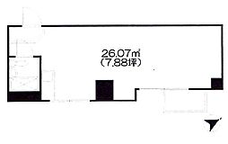 サンエルサビル ワンルームの間取図画像