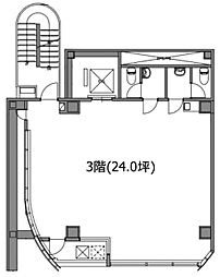 八丁堀・フロンティアビル ワンルームの間取図画像