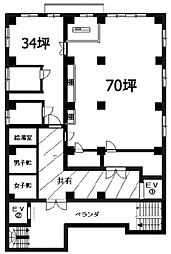 大東倉庫(株)芝浦ビル ワンルームの間取図画像