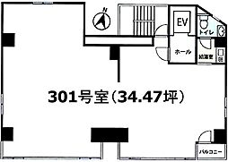 K・Bビル ワンルームの間取図画像