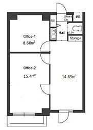 VISTAシュプリーム ワンルームの間取図画像