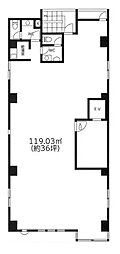 麻布エスビル ワンルームの間取図画像