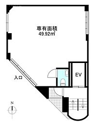 堀切三番館 ワンルームの間取図画像