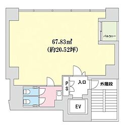 ハイホーム六本木ビル ワンルームの間取図画像
