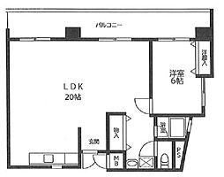 第一桂城ビル ワンルームの間取図画像