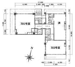 大手町宝栄ビル ワンルームの間取図画像