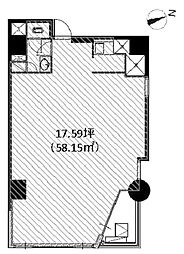 八丁堀2185 ワンルームの間取図画像