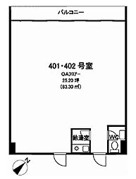 東京セントラル表参道 ワンルームの間取図画像