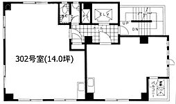 第2スヂノビル ワンルームの間取図画像