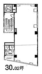 八重洲早川第2ビル ワンルームの間取図画像