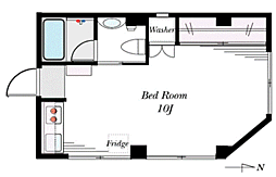 プティメゾン寿 4階ワンルームの間取り