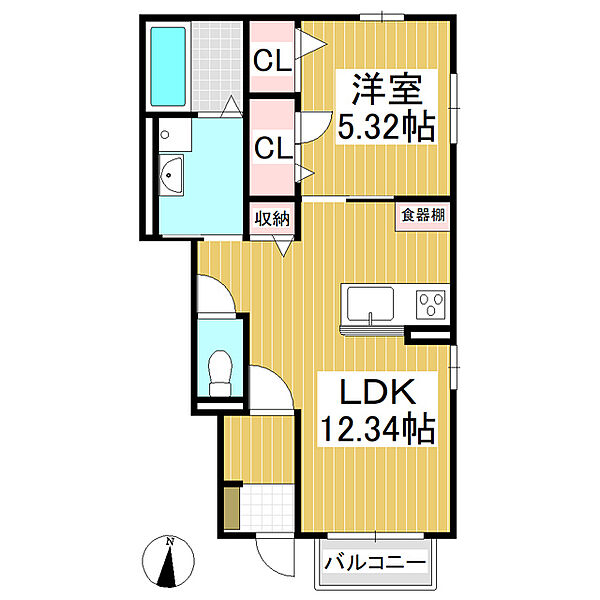Grandeur　M ｜長野県東御市本海野(賃貸アパート1LDK・1階・41.97㎡)の写真 その2