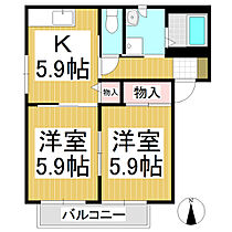 ベルソーナＢ  ｜ 長野県北佐久郡軽井沢町大字軽井沢（賃貸アパート2K・1階・42.80㎡） その2