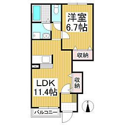 パル　ファミール 1階1LDKの間取り