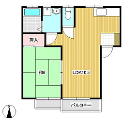 コーポファミーユ 1階1LDKの間取り