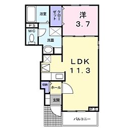 セレノ 1LDKの間取図画像