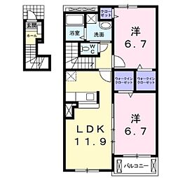 サンリットハウス 2LDKの間取図画像