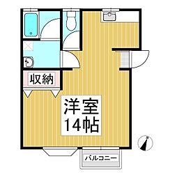 ターナーハイツA ワンルームの間取図画像