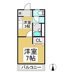 リーアルKMC 1Kの間取図画像