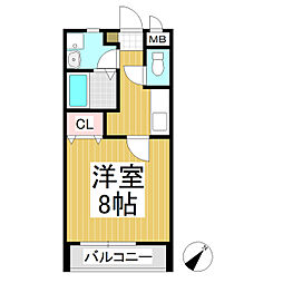 ラフィネ美里 1Kの間取図画像