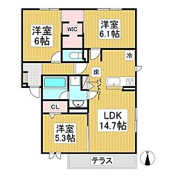 トリシア佐久平 月 3LDKの間取図画像