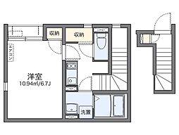 レオネクストプルミエール東雲 2階1Kの間取り