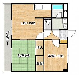 アークヒルズ洋光台 2階2LDKの間取り