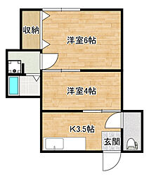 Awesome TANNA 2階2Kの間取り