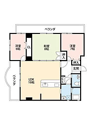 SYビル 4階3LDKの間取り