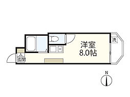OKKビル 1階ワンルームの間取り