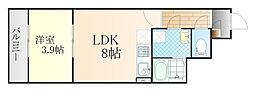 KLALISS西原 3階1LDKの間取り