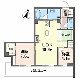 Ｂａｌｌｏｏｎｆｌｏｗｅｒ　Ｅａｓｔ 301 3階2LDKの間取り